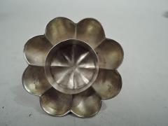 Antique American Modern Sterling Silver and Glass Inkwell on Stand - 3757712