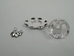 Antique American Modern Sterling Silver and Glass Inkwell on Stand - 3757714