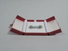 Antique American Platinum and Diamond Brooch with Fiery Pipe Opal - 3750329