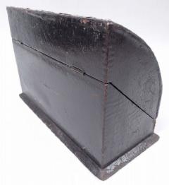 Antique American Victorian Rococo Sterling Silver Leather Letter Box - 3774084