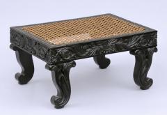 Antique Anglo Ceylonese Carved Footstool - 810889