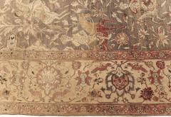 Antique Animal Turkish Hereke Beige Brown Pink Purple Red Yellow Wool Rug - 2456710