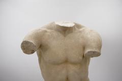 Antique Apoxyomenos male marble torso sculpture white Carrara marble XIX sec  - 2338810