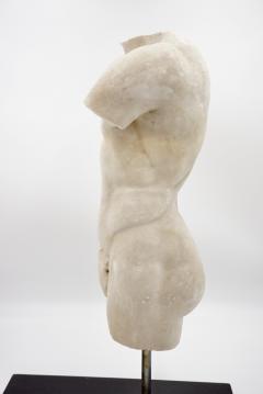 Antique Apoxyomenos male marble torso sculpture white Carrara marble XIX sec  - 2338814