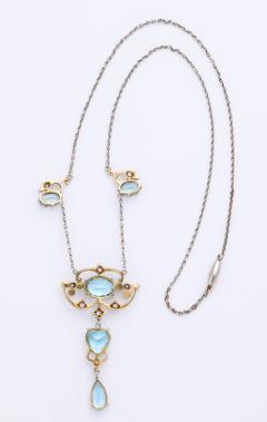 Antique Aquamarine and Diamond Necklace - 1808348