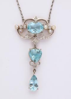 Antique Aquamarine and Diamond Necklace - 1808349