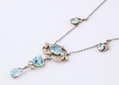 Antique Aquamarine and Diamond Necklace - 1808351