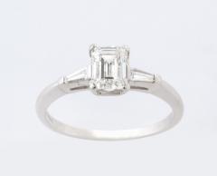 Antique Art Deco 1 07 Carat Emerald Cut Diamond Ring - 2339149