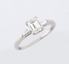 Antique Art Deco 1 07 Carat Emerald Cut Diamond Ring - 2339150