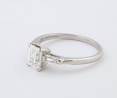 Antique Art Deco 1 07 Carat Emerald Cut Diamond Ring - 2339155