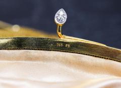 Antique Art Deco 18K Gold Mesh Evening Bag With Emerald and Diamond Frame - 3513024