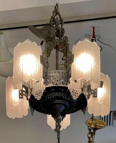 Antique Art Deco 5 Light Chandelier - 1999878