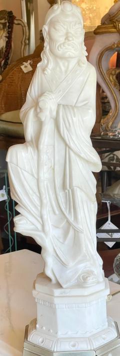 Antique Art Deco Alabaster Chinese Sculptures Now Designer Table Lamps a Pair - 2576007