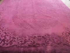 Antique Art Deco Carpet Solid Light Purple 89 x 116  - 3967793