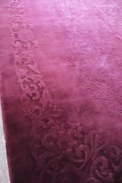 Antique Art Deco Carpet Solid Light Purple 89 x 116  - 3967842