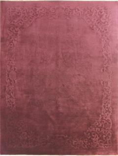 Antique Art Deco Carpet Solid Light Purple 89 x 116  - 4099363