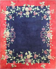 Antique Art Deco Chinese Carpet Amazing Color 79 x 97  - 4099373
