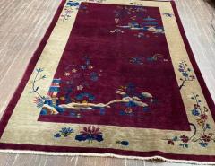 Antique Art Deco Chinese Carpet C 1920s Tree of Knowledge - 3969776