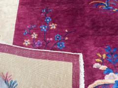 Antique Art Deco Chinese Carpet C 1920s Tree of Knowledge - 3969817