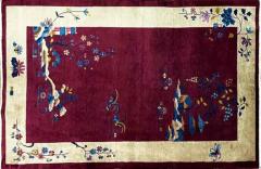 Antique Art Deco Chinese Carpet C 1920s Tree of Knowledge - 3969850