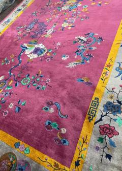 Antique Art Deco Chinese Carpet Dragon Rug c 1910 - 3969736