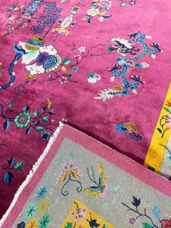 Antique Art Deco Chinese Carpet Dragon Rug c 1910 - 3969740