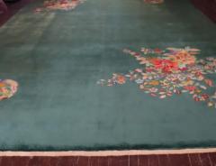 Antique Art Deco Chinese Carpet Dragon and Paradise - 3969393
