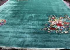Antique Art Deco Chinese Carpet Dragon and Paradise - 3969394