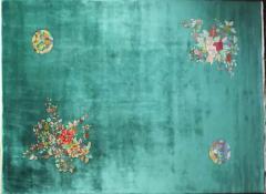 Antique Art Deco Chinese Carpet Dragon and Paradise - 3969431