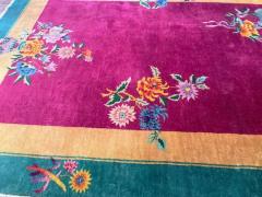 Antique Art Deco Chinese Carpet Elegant C 1920s - 3969733