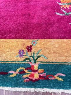 Antique Art Deco Chinese Carpet Elegant C 1920s - 3969748