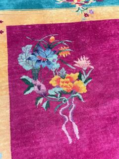 Antique Art Deco Chinese Carpet Elegant C 1920s - 3969799