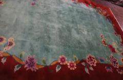 Antique Art Deco Chinese Carpet Most Pleasant 89 x 112  - 3967722
