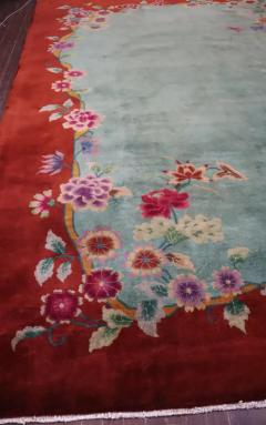 Antique Art Deco Chinese Carpet Most Pleasant 89 x 112  - 3967767