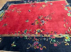 Antique Art Deco Chinese Carpet c 1920s Chinese Village - 3969778