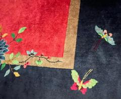 Antique Art Deco Chinese Carpet c 1920s Chinese Village - 3969830