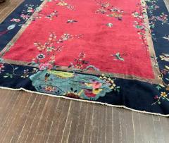 Antique Art Deco Chinese Carpet c 1920s Chinese Village - 3969841
