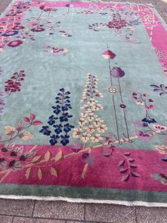 Antique Art Deco Chinese Oriental Carpet 88 x 117  - 3974999