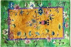 Antique Art Deco Chinese Oriental Rug 211 x 410 c 1920s The Lost Fish - 3969714