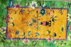 Antique Art Deco Chinese Oriental Rug 211 x 410 c 1920s The Lost Fish - 3969715
