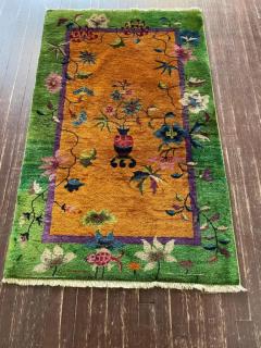 Antique Art Deco Chinese Oriental Rug 211 x 410 c 1920s The Lost Fish - 3969722