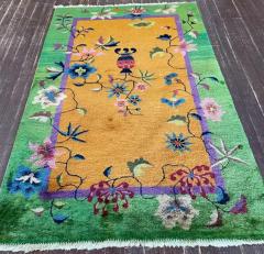 Antique Art Deco Chinese Oriental Rug 211 x 410 c 1920s The Lost Fish - 3969788