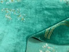 Antique Art Deco Chinese Oriental Rug Green - 3969836