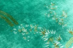 Antique Art Deco Chinese Oriental Rug Green - 3969838