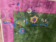 Antique Art Deco Chinese Oriental Rug Wonderful Green - 3969995