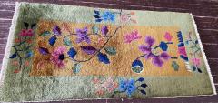 Antique Art Deco Chinese Rug 2 x 4 c 1920 Imperial garden 17605 - 3971352