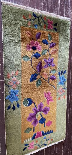 Antique Art Deco Chinese Rug 2 x 4 c 1920 Imperial garden 17605 - 3971353