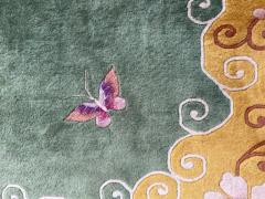 Antique Art Deco Chinese Rug Butterfly Meet finely - 3970217