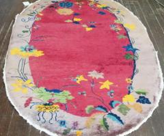 Antique Art Deco Chinese Rug Oval - 3967530