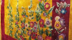 Antique Art Deco Chinese Rug Signed c 1920 Gold color - 3967587